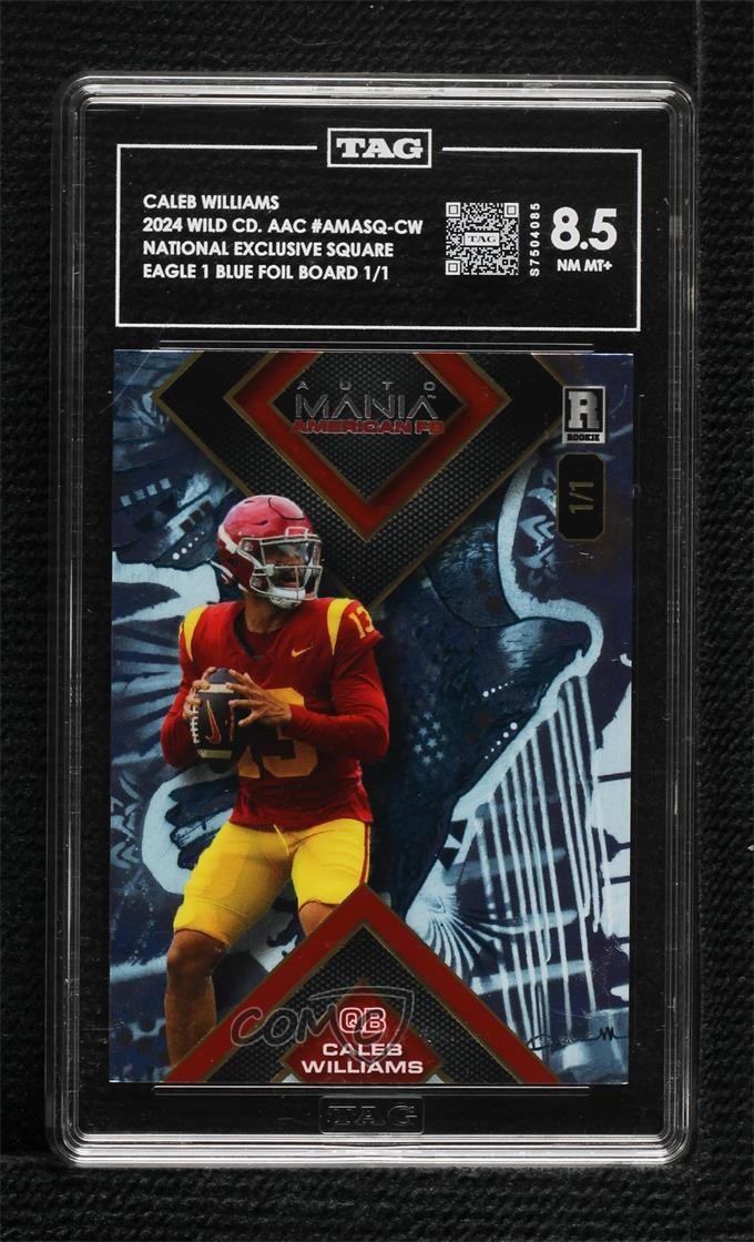 Caleb Williams Wild Card Auto Mania American Football Clearview National Exclusive Autographs #CW Circle-Painted Eagle 1 1/1