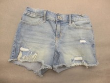 Abercrombie Size 11/12 Girls Cotton Blend Pockets Button Zip Denim Shorts 816