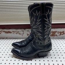 Tony Lama Vintage Western Boots Women s 5.5D Black Delta Sole READ