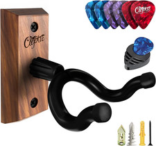 Guitar Wall Mount - U-Shape Hardwood Guitar Hanger, Black Walnut Stand Wall Hang