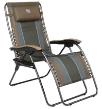  Oversized Zero Gravity Chair, Padded Reclining Lounge Chair with Brown-1 Pack