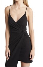 Lulu’s Ready For The Night Twist Front Asymmetrical Mini Dress Size XL Black
