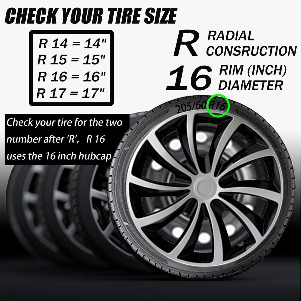 Capas de cubo de roda 4 peças para aro R16, tampas de cubo de pneu 16" para Pontiac Vibe - Imagem 2 de 4