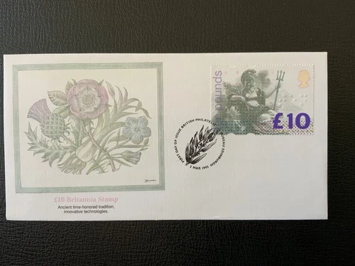 Great Britain 1993 #1478 £10 Brittania - Fleetwood FDC