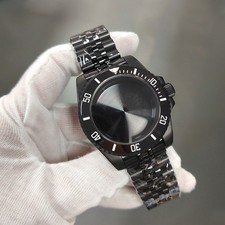 40MM Flat Sapphire Glass Watch Case Steel Bracelet Strap for NH35/NH36 Movement