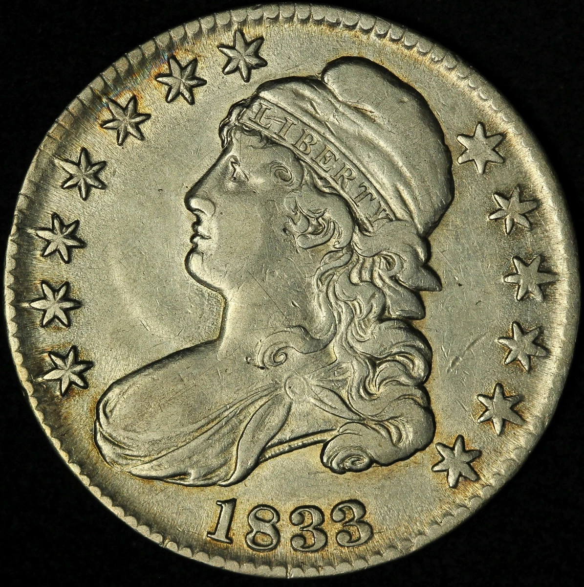 Circulated 1833 Year US Early Half Dollar Coins (1794-1839) for