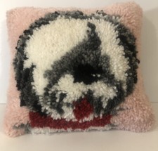 Cute Puppy Dog 13x13 Inch Decorative Accent Throw Pillow Red Velvet Backing