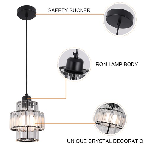 Modern Crystal Chandelier Pendant Ceiling Light Hanging Light Fixture Bedroom - Picture 7 of 8