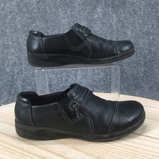 Clarks Shoes Womens 7 M Cheyn Madi Loafers Black Leather Low Top 261289304045