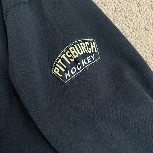 Felpa con cappuccio Pittsburgh Penguins 2011 Majestic NHL uomo XL nera logo a quadri e maniche - Foto 9 di 14