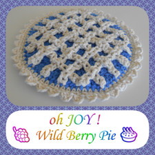Handmade Crochet Hot Pad / Trivet / Potholder - 8" - 100 Cotton Berry Pie