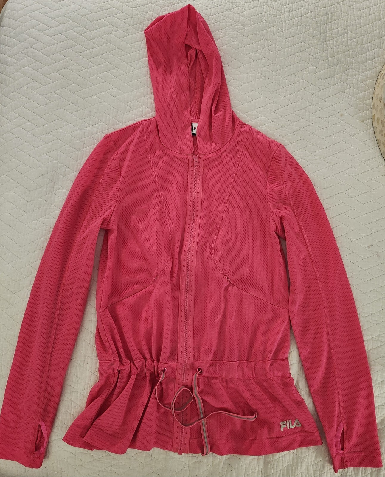 Felpa con cappuccio Fila Donna Rosa Atletica Leggera con Cerniera Taglia Small