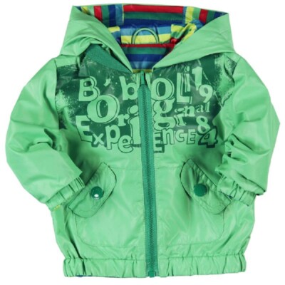 Bóboli Reversible Rain Jacket Green/Striped Size 74 - 92
