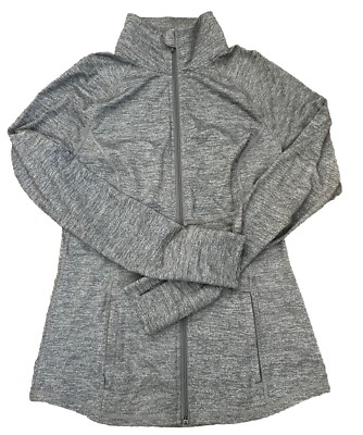 Old Navy Womens Track Jacket Active Go Dry Full Zip Stretch Gray