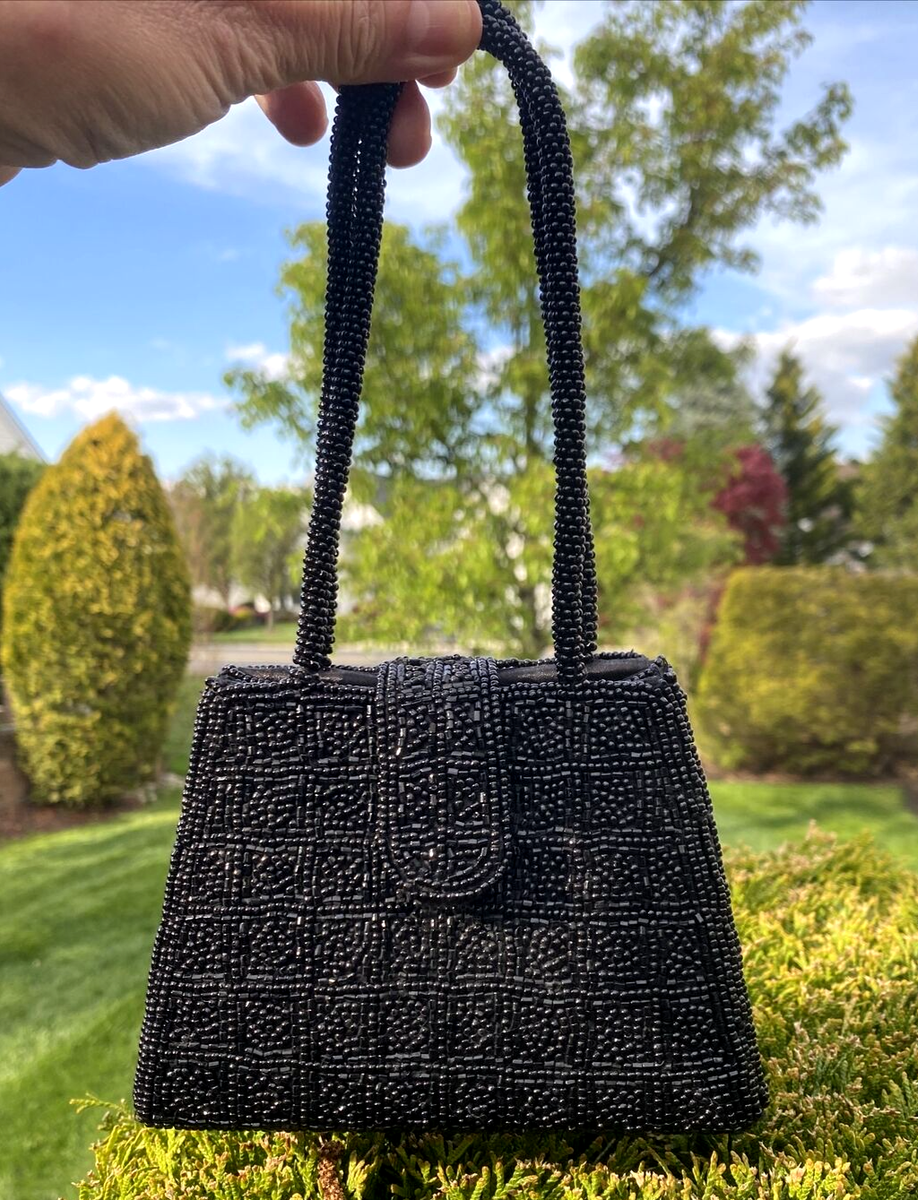 RR Rizman Ruzaini Beaded Evening Purse Micro Mini Bag Glass Bead