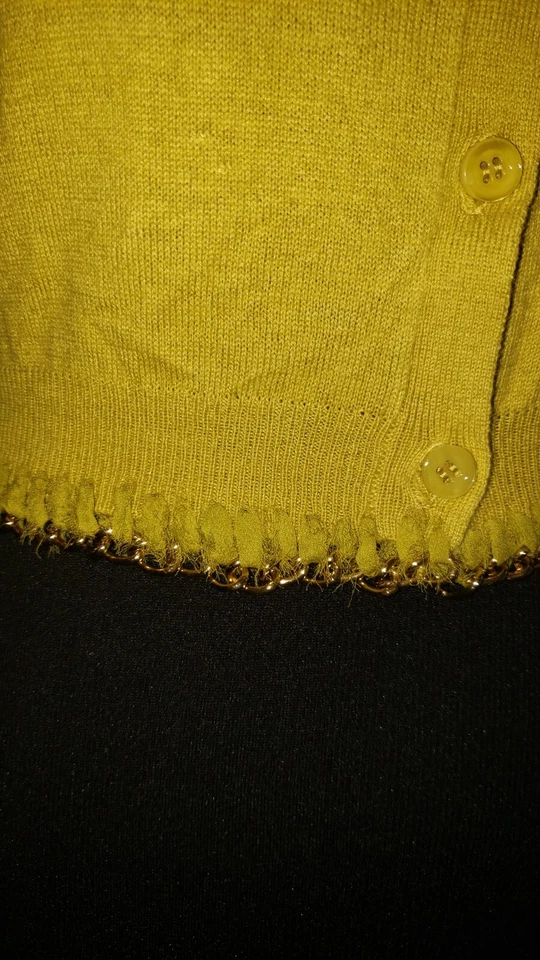 Moschino Cárdigan Barato Y Chic Talla Med Lana Angora Recortado Suéter Cadena Foto 4 de 4