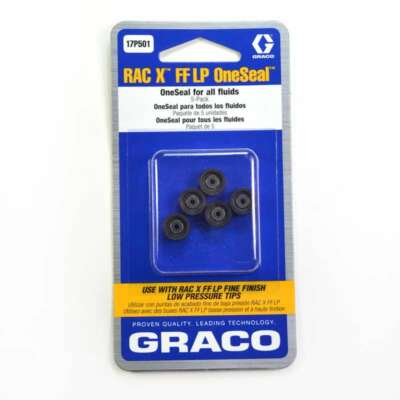 5 X Dichtungen Für Düsen Und Graco RAC X FF LP Halter (Wasserbasis) - 17P501
