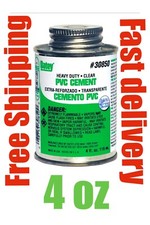 NEW OATEY 31950 FRESH CAN 4OZ HEAVY DUTY CLEAR PVC PIPE GLUE CEMENT 6597744