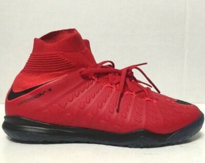 Nike Junior HypervenomX Proximo II IC ACC Soccer Shoes Red Black Size W7/Y5.5
