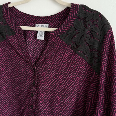 Catherines Blouse Women 3X Lightweight coastal Cowgirl
