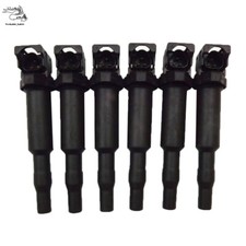 6 Ignition Coils 0221504470 + 6 Spark Plugs 12122158253 For  BMW 3 5 Series