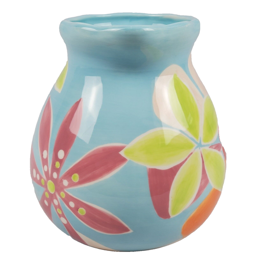 Brocca per bevande in terracotta Feelin Groovy By Studio D 8" dipinta a mano 80 oz - Foto 4 di 9