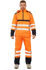 Hi Vis Viz Rain Suit Tracksuit High Visibility Waterproof Top Trousers 2 Piece