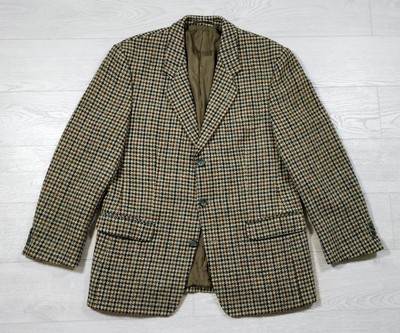 Desch Town & Country Harris Tweed Wool Men's Houndstooth Sport Coat, Size 26 /52