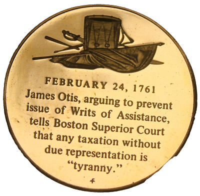 American Revolution 1761~Taxation Without Representation~Bronze Proof~#M130  | eBay