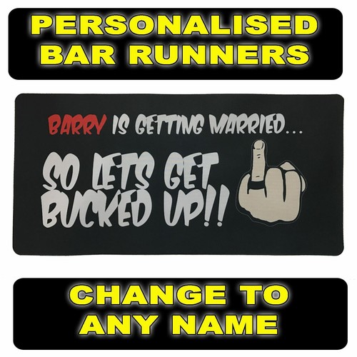 PERSONALISED BUCKS STAG BAR RUNNERS BEER MATS wedding night funny Gift Christmas - Picture 4 of 8