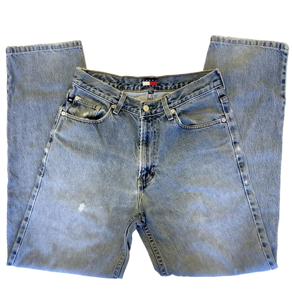 Pantalones de mezclilla HIP HOP de colección años 80 90 Tommy Hilfiger azules desgastados Foto 2 de 4