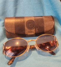 Fendi RARE Vintage Tortoise Brown Gold Sunglasses FS 140 FF Logo Made in Italy