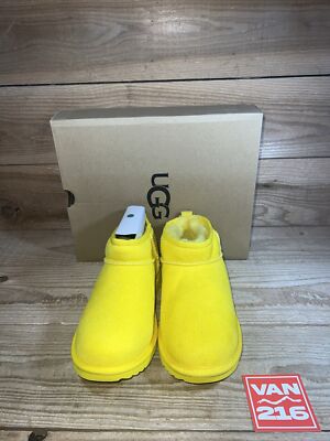 NEW SZ 5: UGG Classic Ultra Mini Yellow Wool Round Toe Pull On