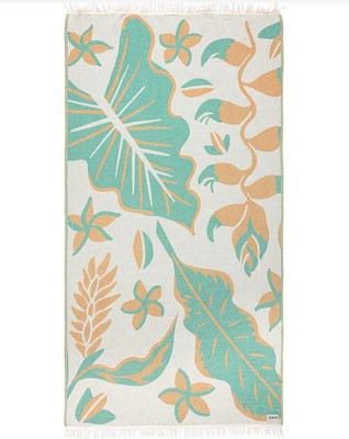 NEW SAND CLOUD Bora Bora Leaf Abstract Towel oversized  sand resistant 36 x 65