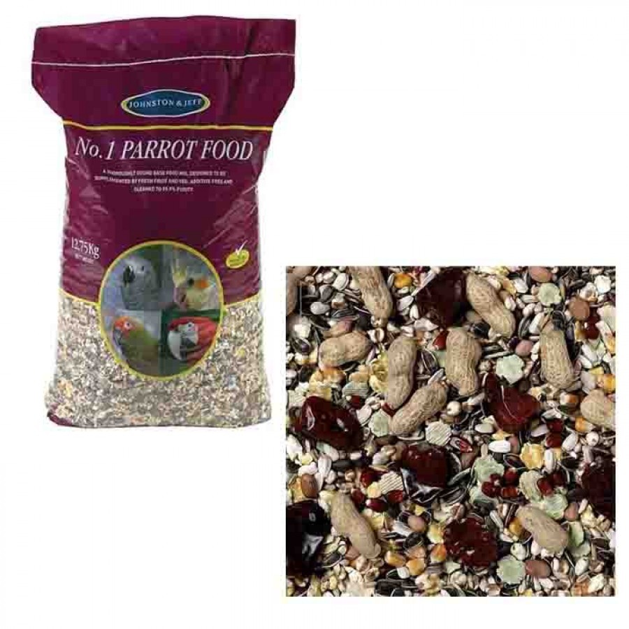 2KG JOHNSTON AND JEFF'S NO1 PARROT MIXTURE SEED with chillis, nuts