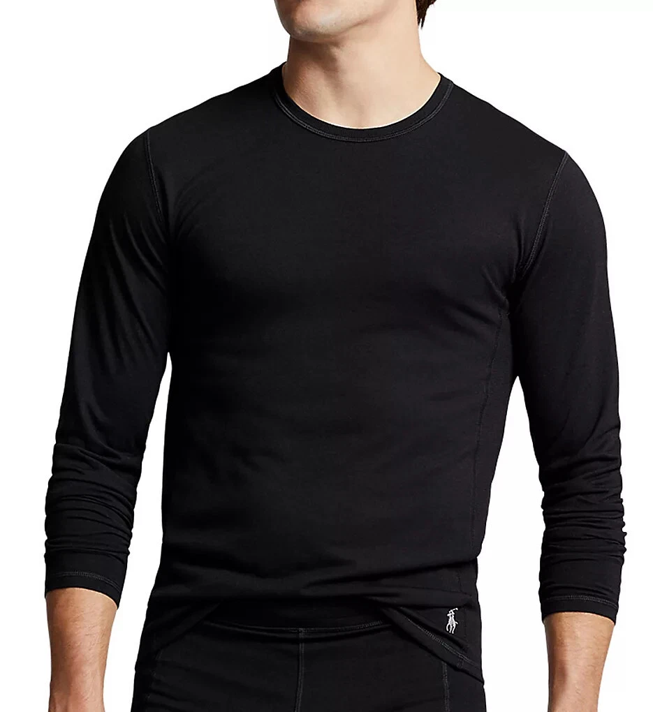 Polo Ralph Lauren Men's Gray Pony Logo Long Sleeve Based Layer Top Modal Black L