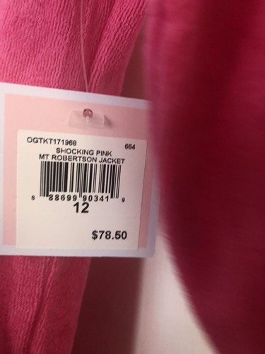 NEW JUICY COUTURE Girls Sz 12 Terry Shocking Pink Robertson Track Hood Jacket - Picture 5 of 6