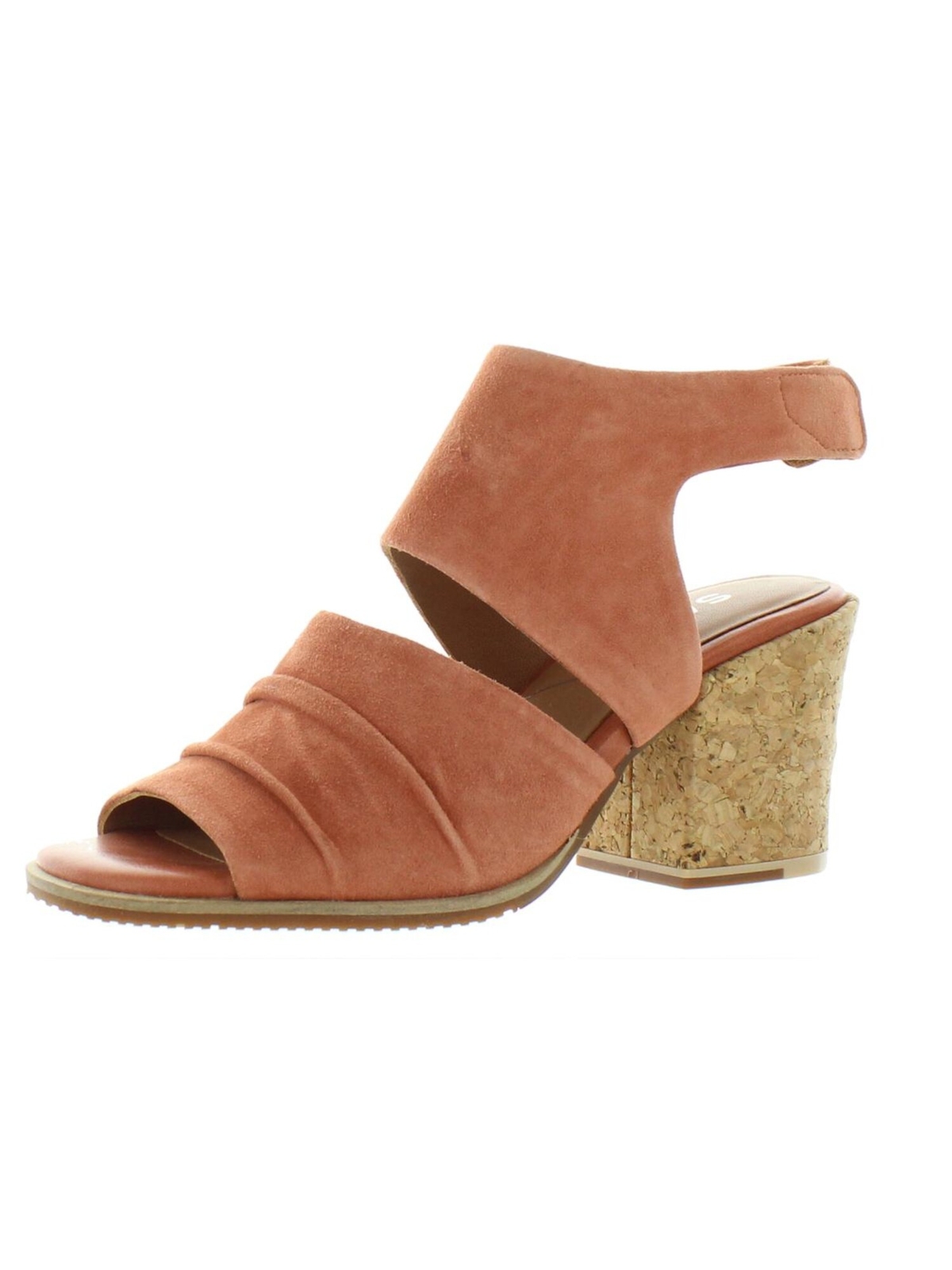 Женские кожаные босоножки SAVA с оранжевым ремешком на щиколотке и квадратным носком Becca на блочном каблуке 38 М