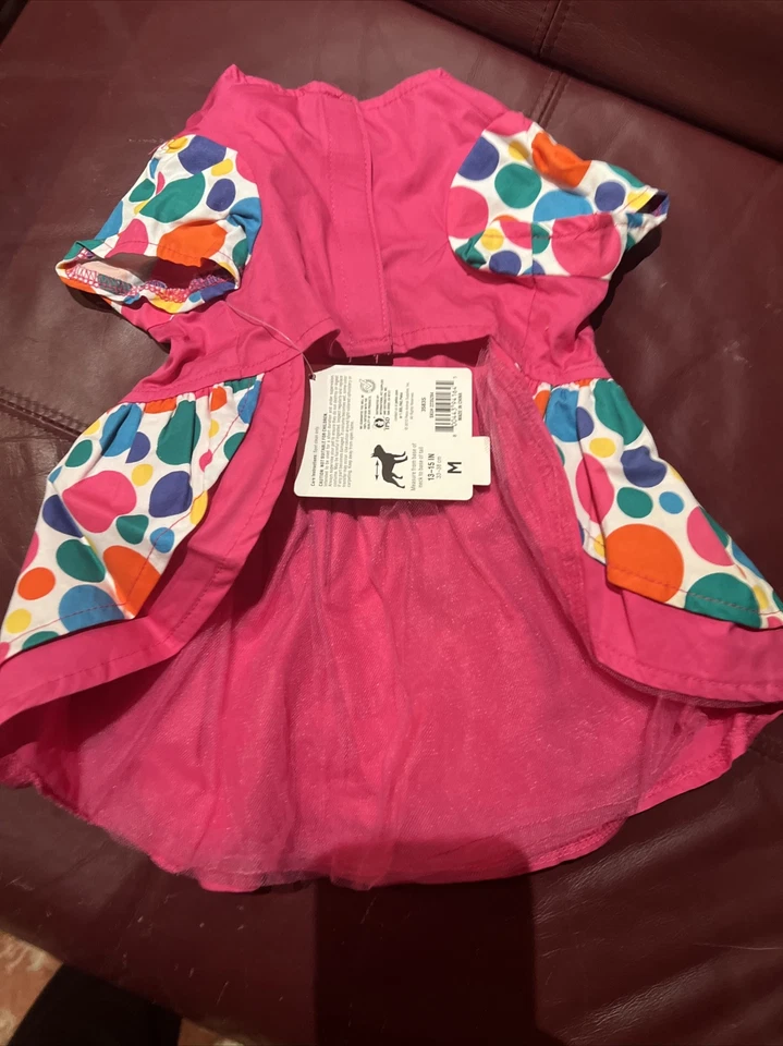 Petco Cumpleaños Niña Cupcake Perro Vestido Med Mediano Rosa Lunares Nuevo Foto 4 de 4