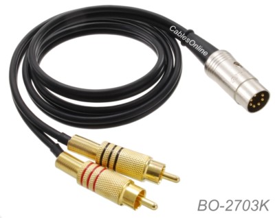 CablesOnline 3ft 7-Pin Din Plug to 2RCA Plug Grade Audio Cable