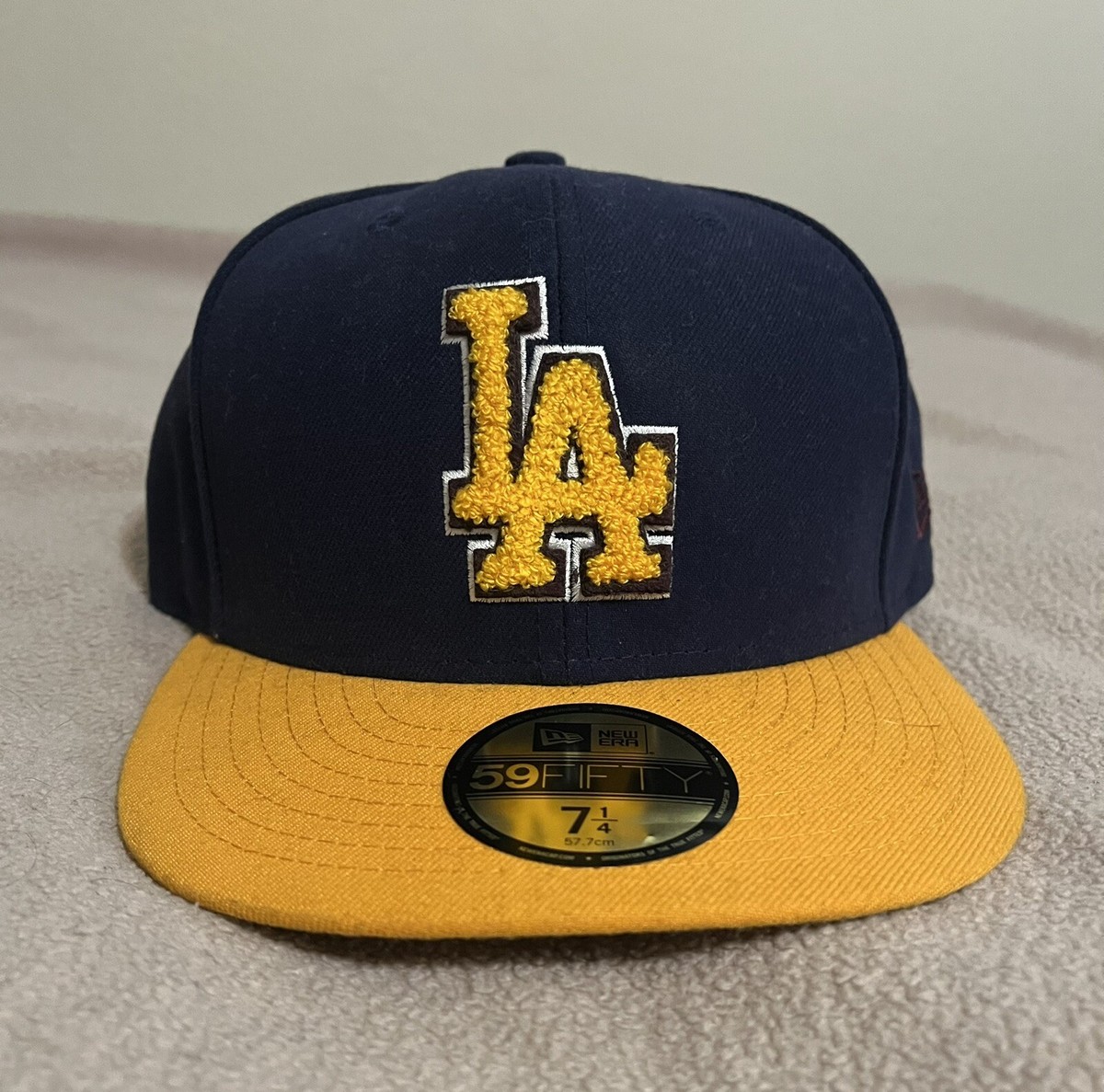 LA Dodgers New Era 59fifty 7 1/4 Fitted Hat Cap Purple Yellow
