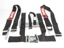 RaceQuip Racing Seat Belt Safety Harness Black 3-Inch 5-Point Latch & Link SFI