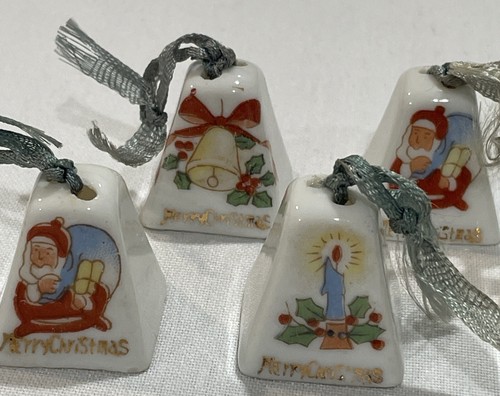 VTG 1950’s PORCELAIN BELL ORNAMENT ”MERRY CHRISTMAS” SANTA/CANDLE MADE IN JAPAN - Picture 12 of 19