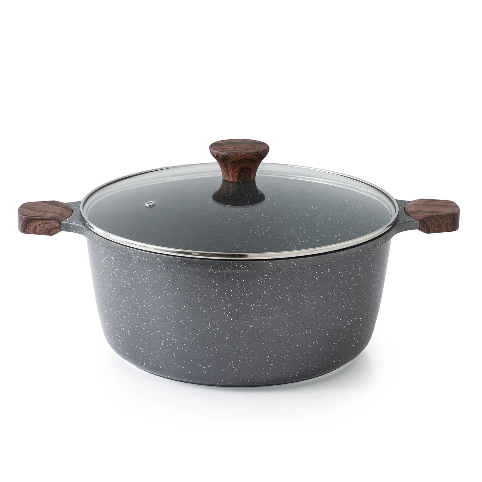 Nonstick Stock Pot with Lid, 7 Qt Induction Cooking Pot with Tempered Glass L...