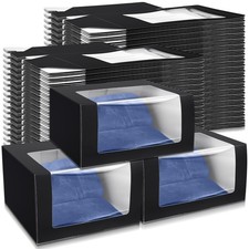 Pcs Gift Boxes with Window Display Clear for Baseball Cap Paper Fold 100 Black