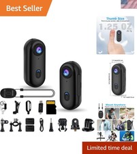 4K Small POV Body Camera with Audio and Video Recording Accessories Kit Bundl...