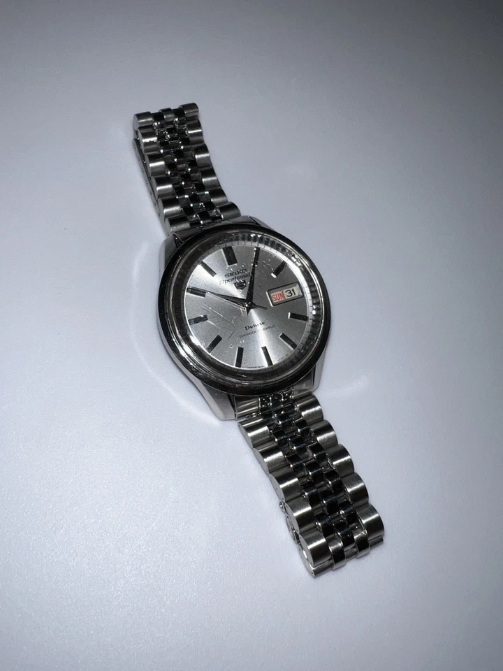 ¡Seiko Sportsmatic 5 Deluxe 1966 vintage! Bisel estriado, pulsera Jubilee Foto 3 de 4