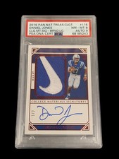 2021 Panini National Treasures Daniel Jones Duke Nike Patch /2 Auto PSA 8 RPA