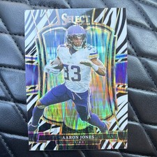 Panini 2025 Select Aaron Jones Zebra Prizm #165 Vikings