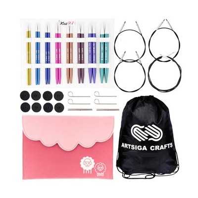 KnitPro Zing Deluxe Set 5 inch Circular Knitting Needles Size 4, 6, 7, 8, 9, ...